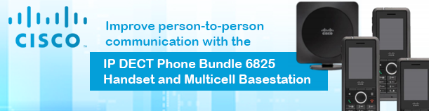 IP DECT Phone Bundle 6825 Handset with Multi-Cell Basestation with Power Adapters